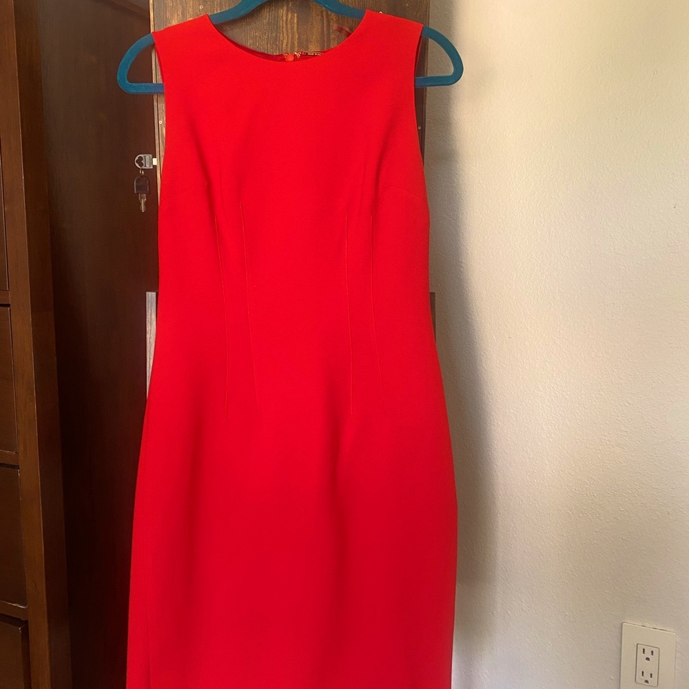 Red shift dress